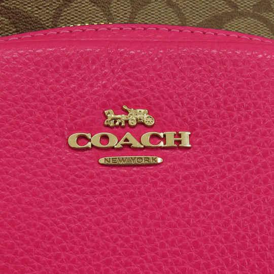 COACH Backpack C8522 PVC pink Coat Backpack Women Used Authentic