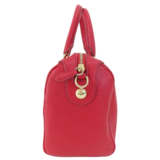 COACH Handbag F57521 leather Red logo 2WAY Women Used Authentic