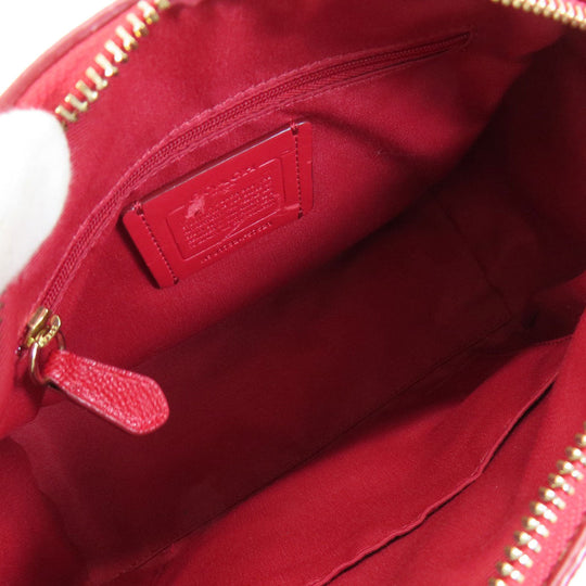 COACH Handbag F57521 leather Red logo 2WAY Women Used Authentic