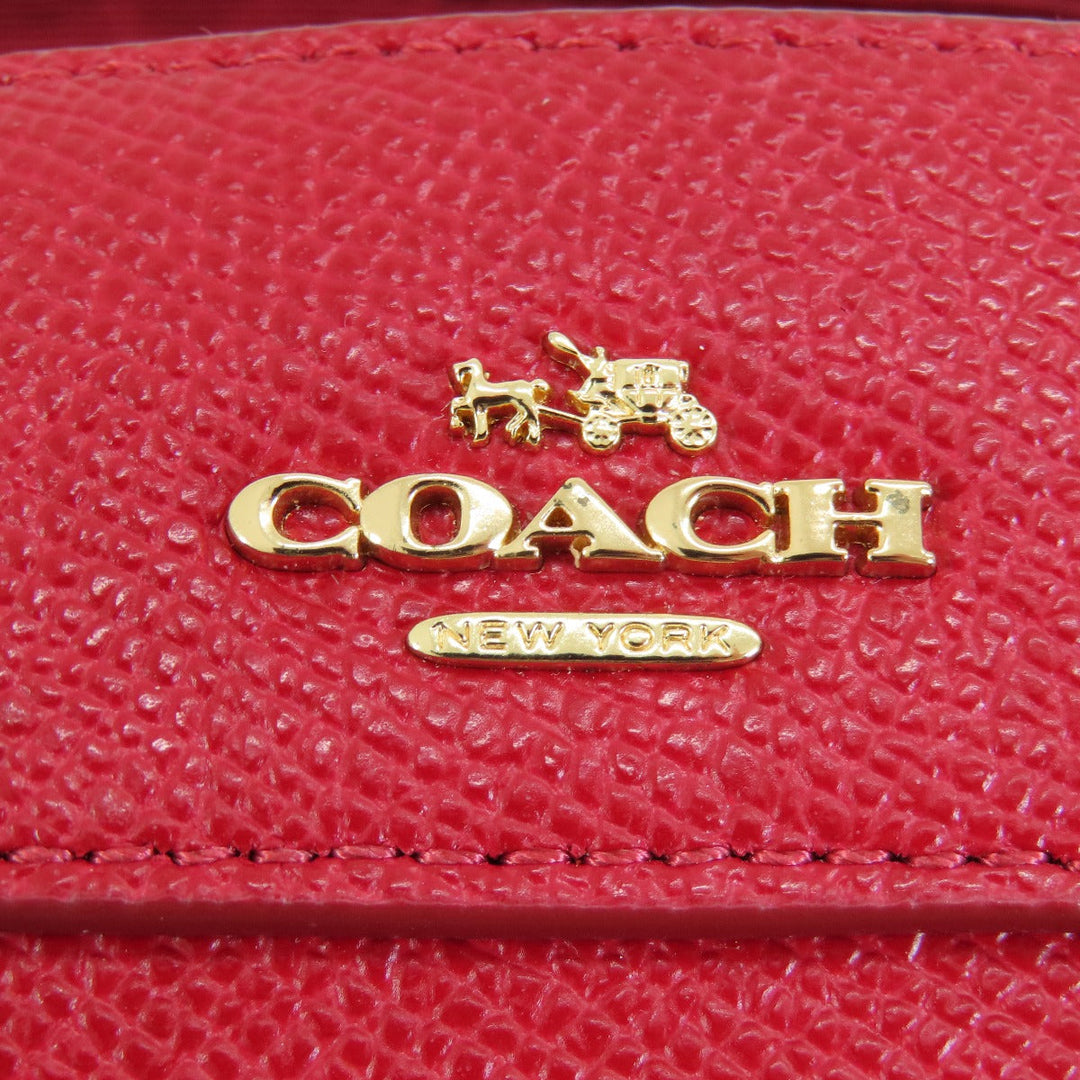 COACH Handbag F57521 leather Red logo 2WAY Women Used Authentic
