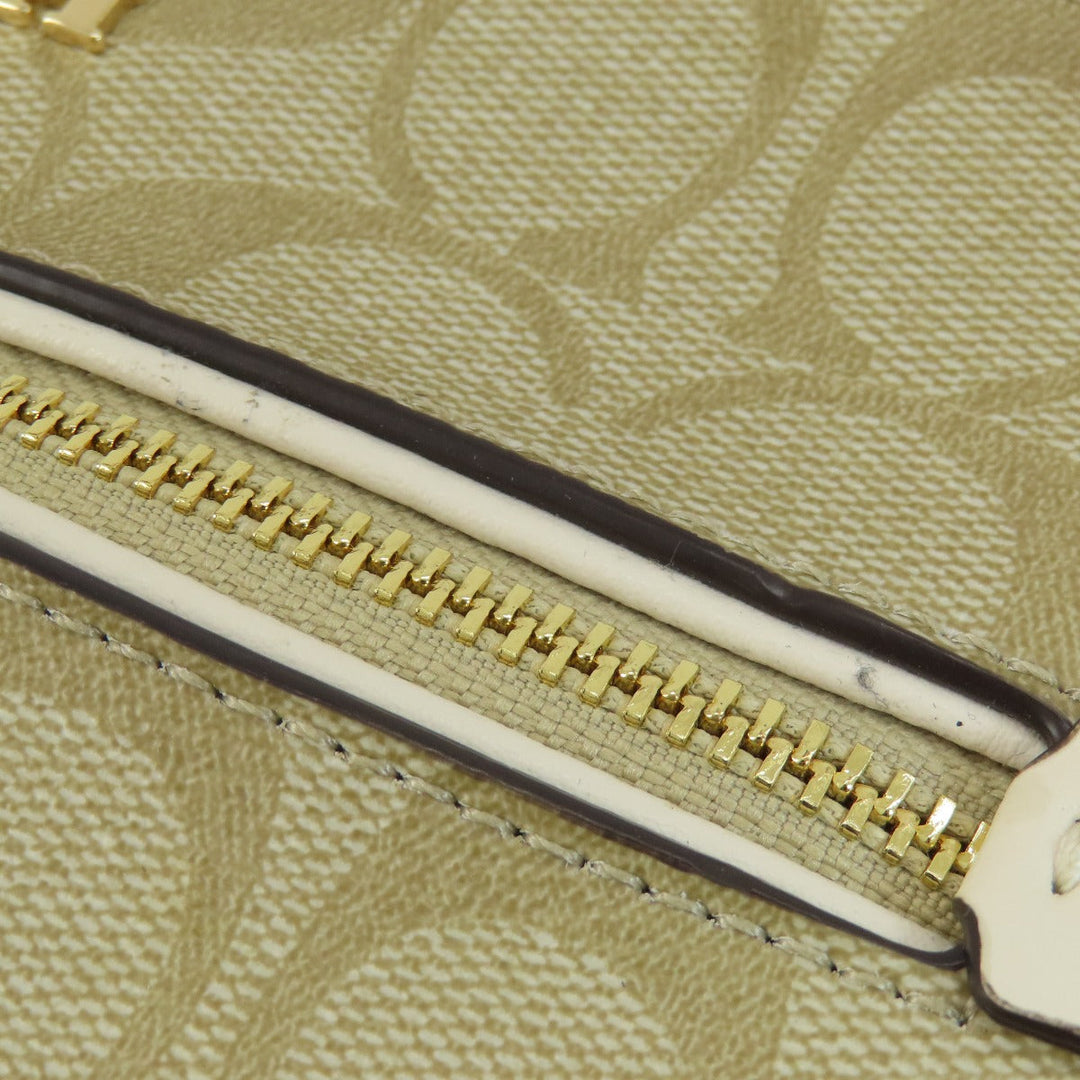 COACH Shoulder Bag 91013 PVC white Signature Women Used Authentic