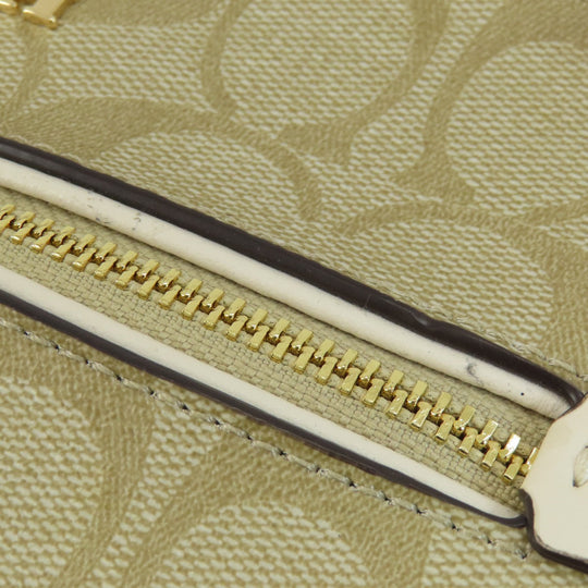 COACH Shoulder Bag 91013 PVC white Signature Women Used Authentic