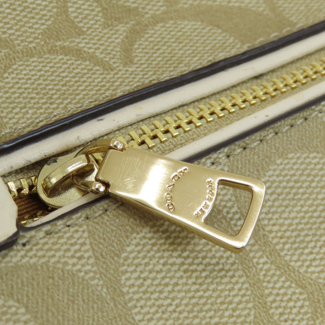 COACH Shoulder Bag 91013 PVC white Signature Women Used Authentic