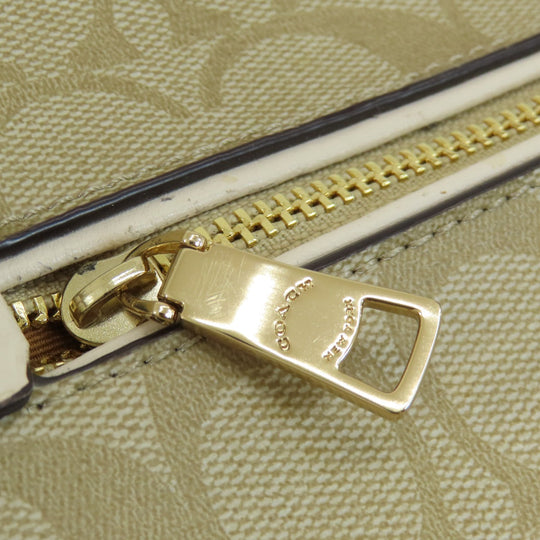 COACH Shoulder Bag 91013 PVC white Signature Women Used Authentic