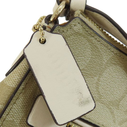 COACH Shoulder Bag 91013 PVC white Signature Women Used Authentic