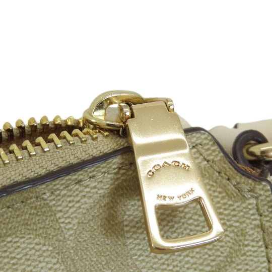 COACH Shoulder Bag 91013 PVC white Signature Women Used Authentic