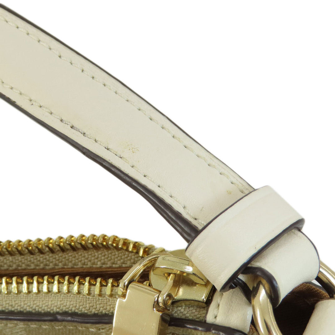 COACH Shoulder Bag 91013 PVC white Signature Women Used Authentic