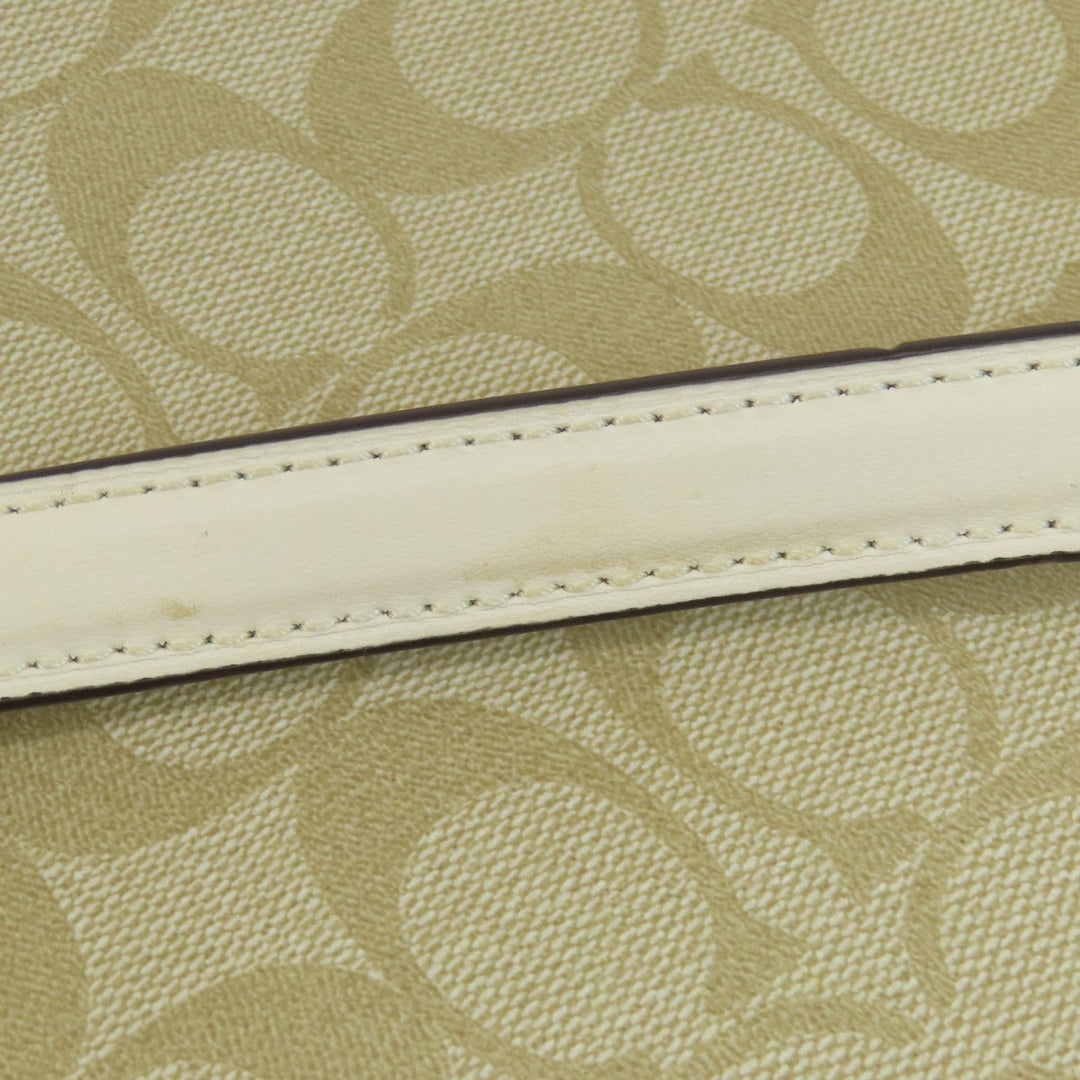 COACH Shoulder Bag 91013 PVC white Signature Women Used Authentic