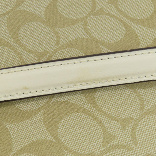 COACH Shoulder Bag 91013 PVC white Signature Women Used Authentic