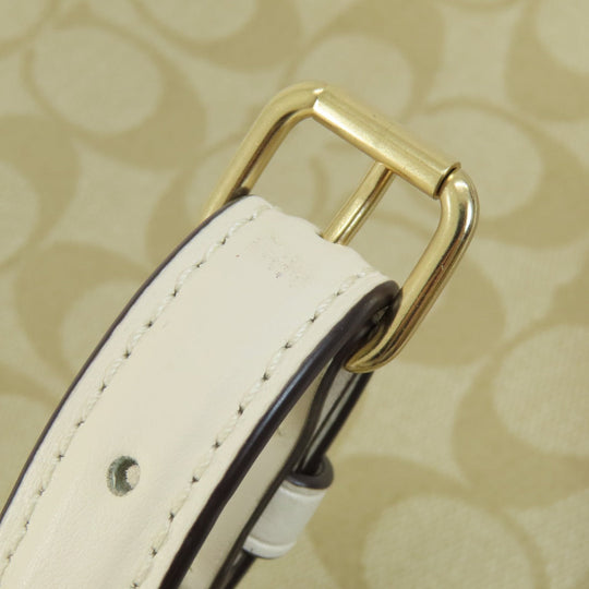 COACH Shoulder Bag 91013 PVC white Signature Women Used Authentic