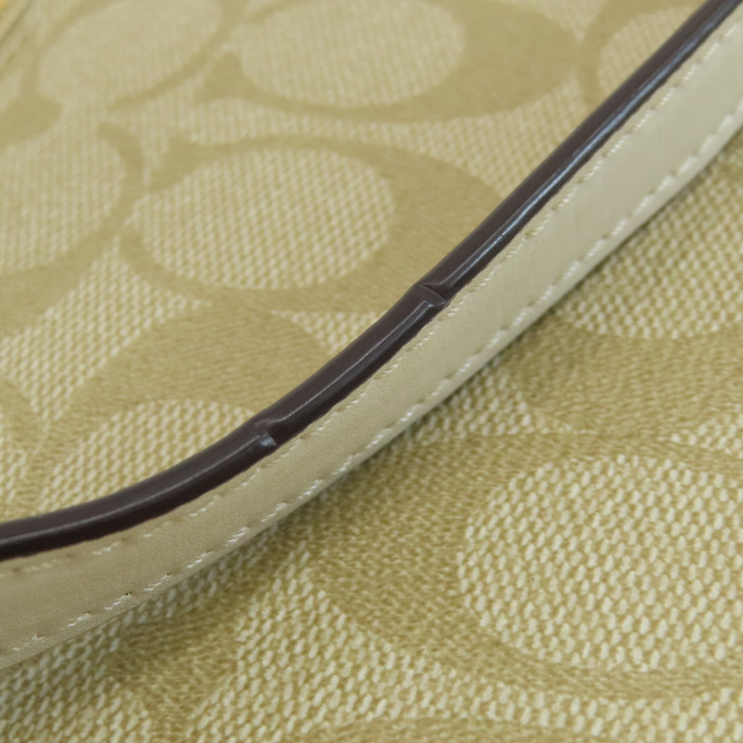 COACH Shoulder Bag 91013 PVC white Signature Women Used Authentic