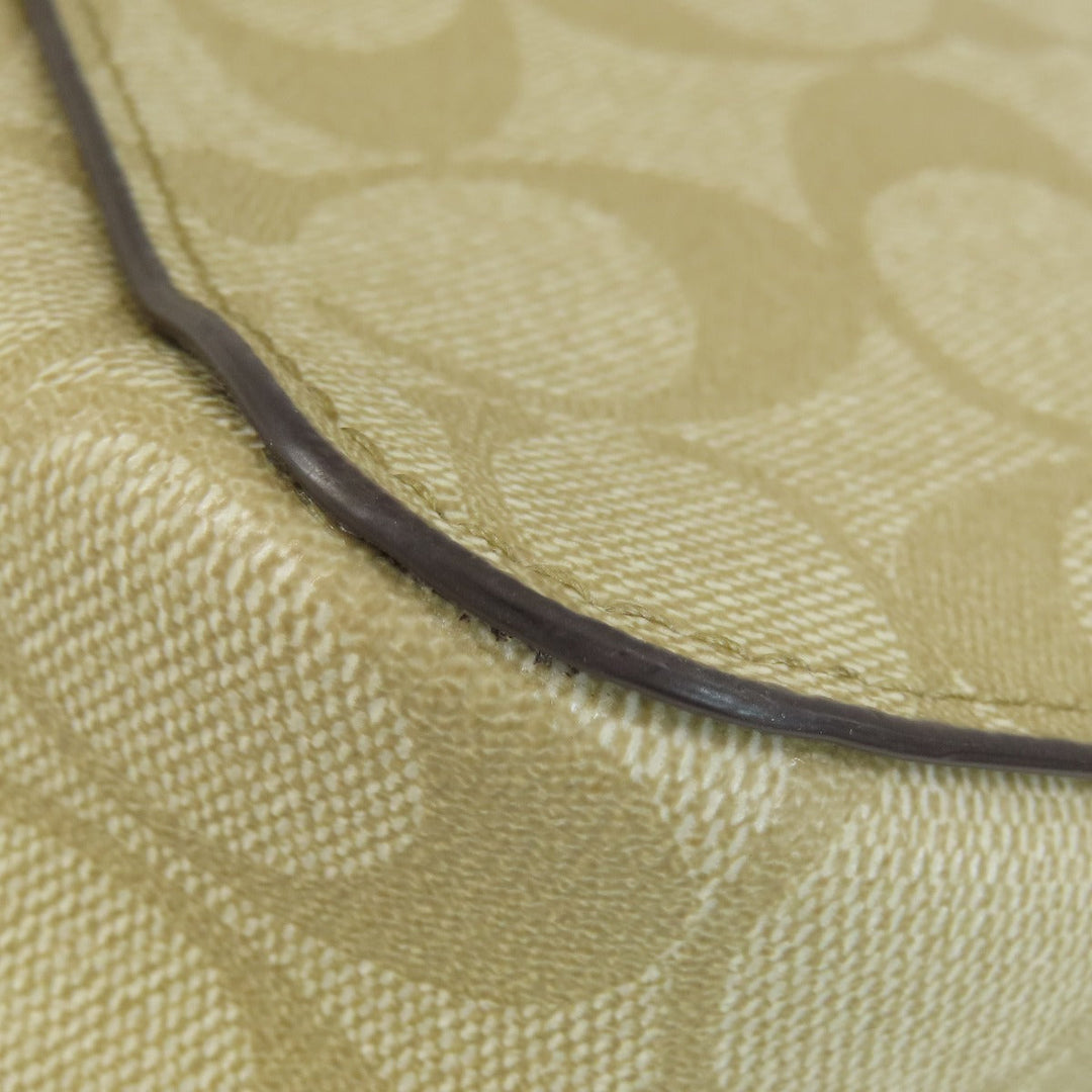 COACH Shoulder Bag 91013 PVC white Signature Women Used Authentic