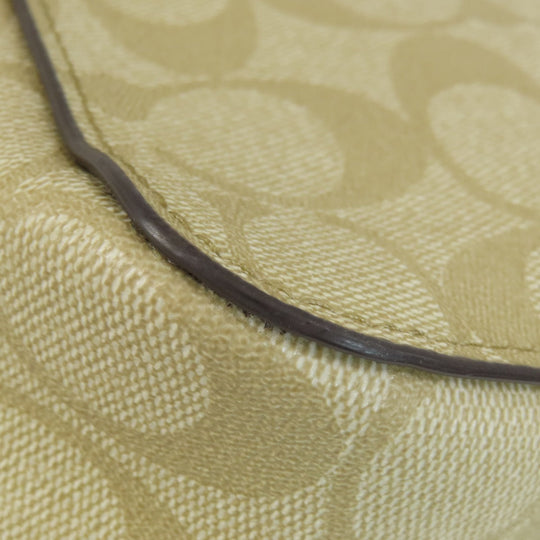 COACH Shoulder Bag 91013 PVC white Signature Women Used Authentic