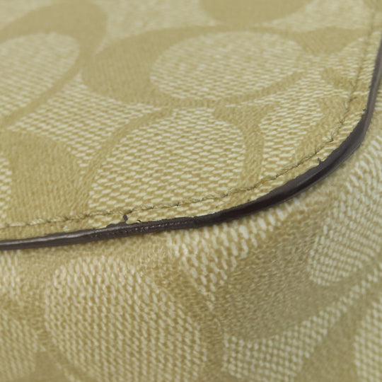 COACH Shoulder Bag 91013 PVC white Signature Women Used Authentic