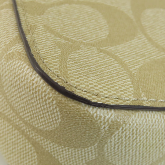 COACH Shoulder Bag 91013 PVC white Signature Women Used Authentic