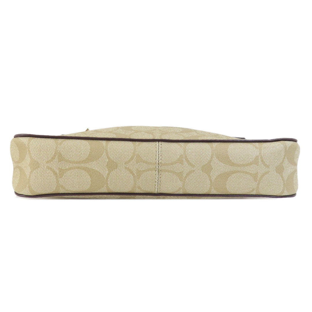 COACH Shoulder Bag 91013 PVC white Signature Women Used Authentic