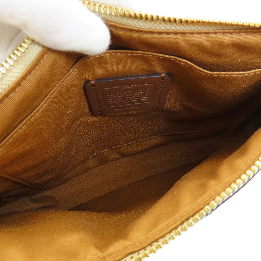 COACH Shoulder Bag 91013 PVC white Signature Women Used Authentic