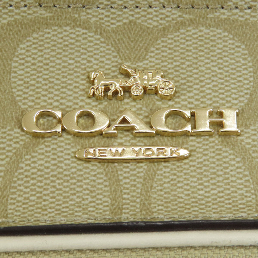 COACH Shoulder Bag 91013 PVC white Signature Women Used Authentic