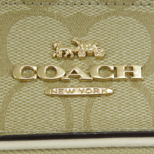 COACH Shoulder Bag 91013 PVC white Signature Women Used Authentic