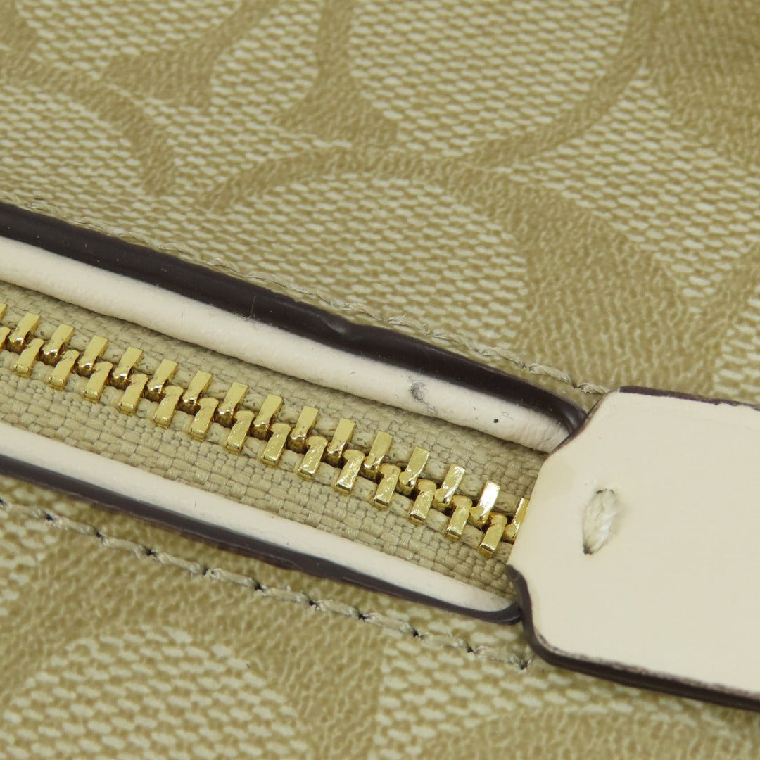 COACH Shoulder Bag 91013 PVC white Signature Women Used Authentic