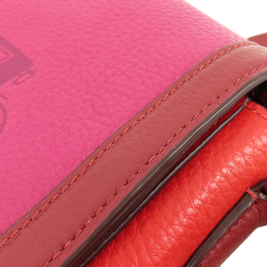 COACH Shoulder Bag C5776 leather pink logo Women Used Authentic