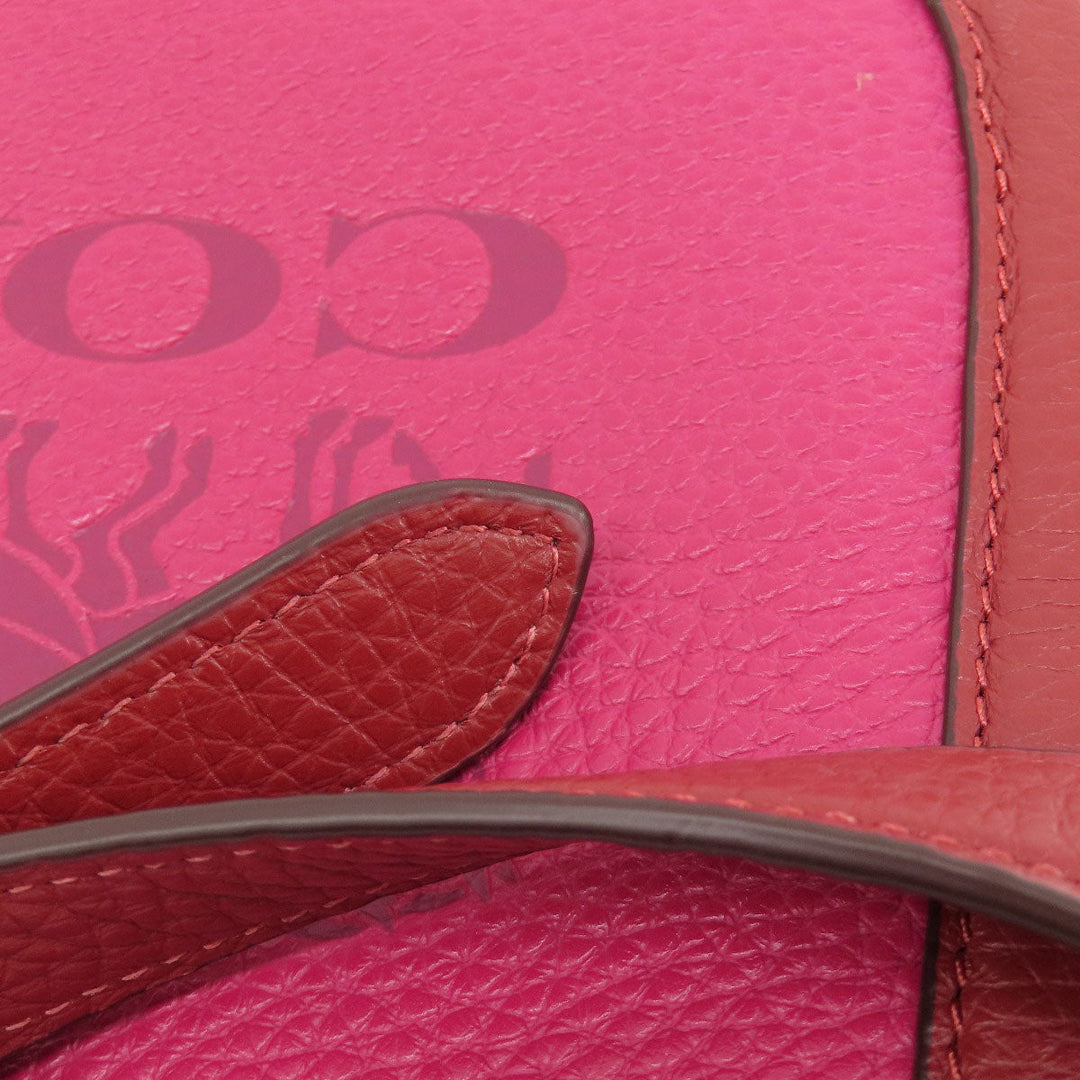 COACH Shoulder Bag C5776 leather pink logo Women Used Authentic