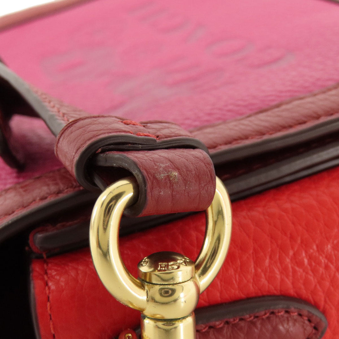 COACH Shoulder Bag C5776 leather pink logo Women Used Authentic