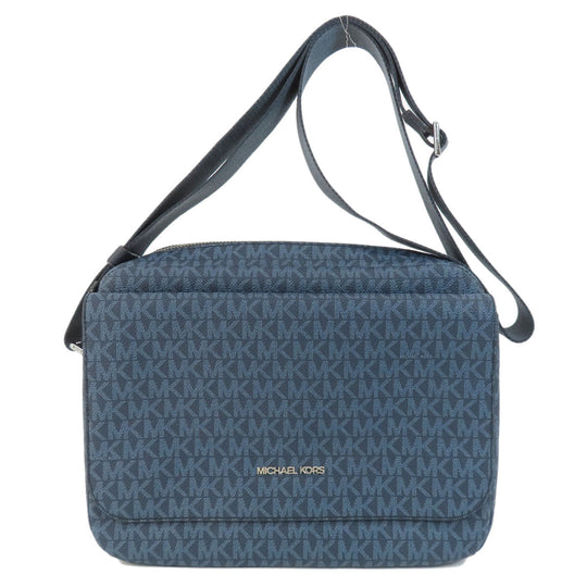 MICHAEL KORS Shoulder Bag PVC blue MK signature Women Used Authentic