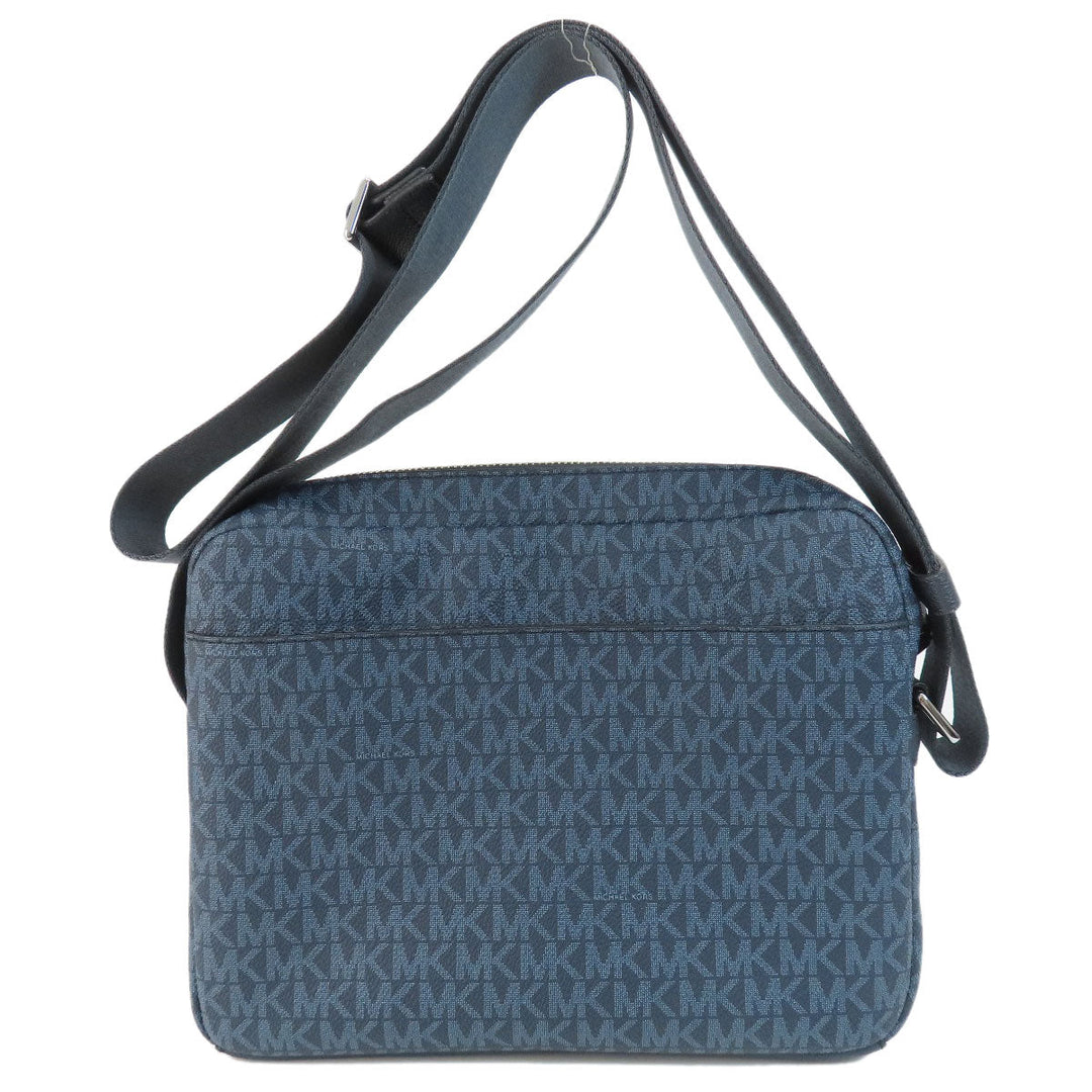 MICHAEL KORS Shoulder Bag PVC blue MK signature Women Used Authentic