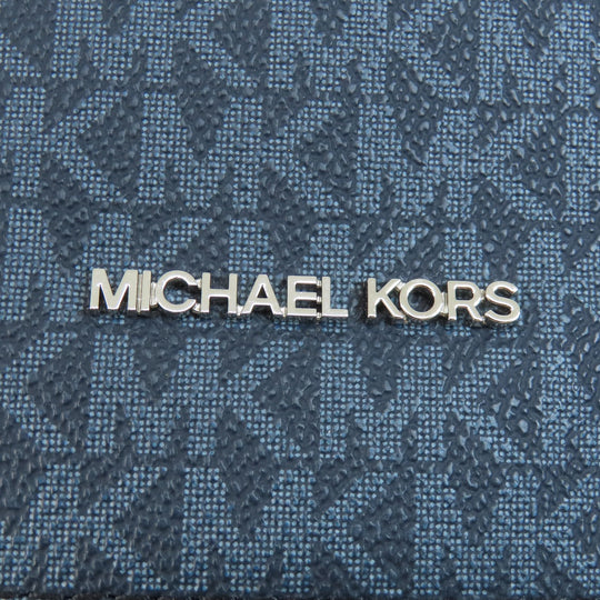 MICHAEL KORS Shoulder Bag PVC blue MK signature Women Used Authentic