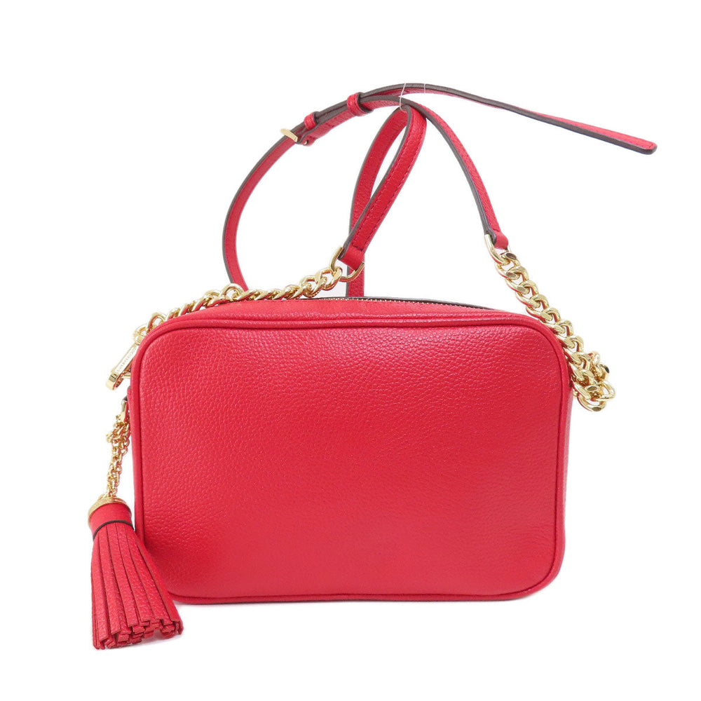 MICHAEL KORS Shoulder Bag leather Red ChainShoulder Women Used Authentic