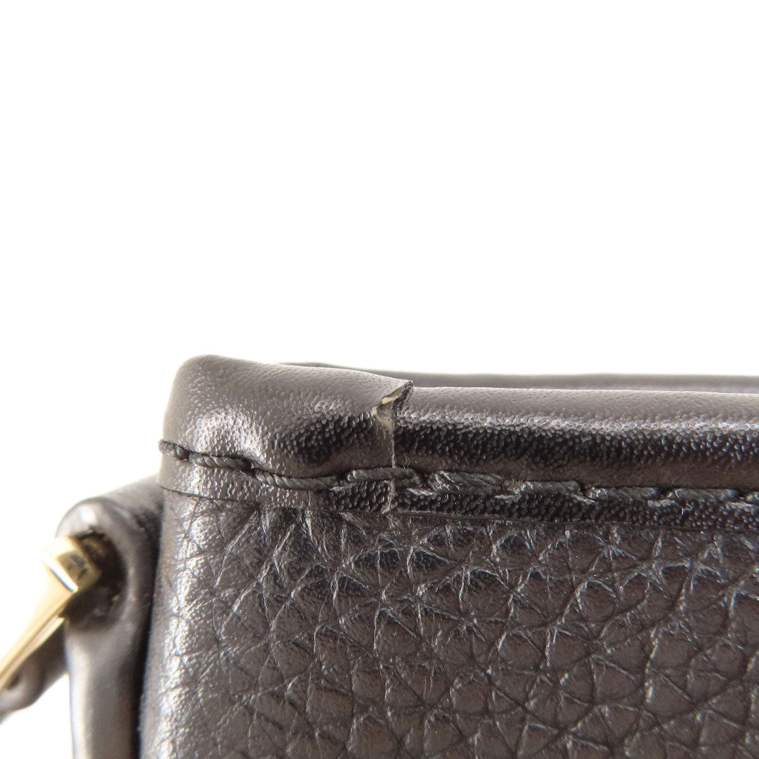 MICHAEL KORS Shoulder Bag leather black logo Women Used Authentic