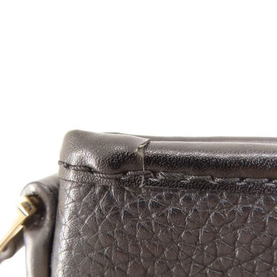 MICHAEL KORS Shoulder Bag leather black logo Women Used Authentic