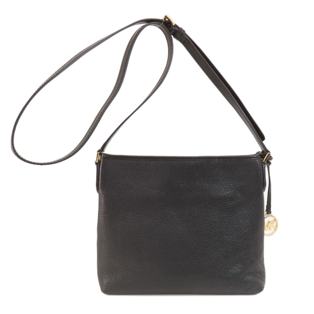 MICHAEL KORS Shoulder Bag leather black logo Women Used Authentic