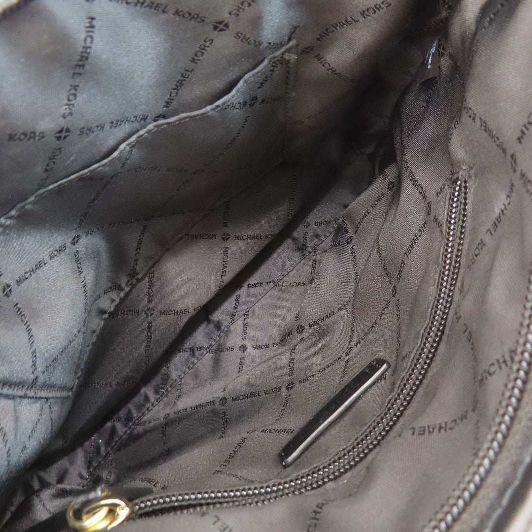 MICHAEL KORS Shoulder Bag leather black logo Women Used Authentic