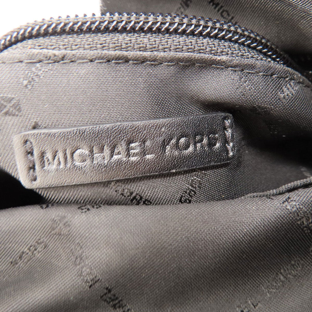 MICHAEL KORS Shoulder Bag leather black logo Women Used Authentic