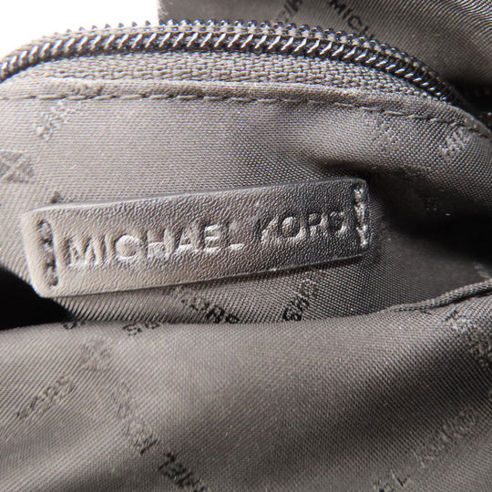 MICHAEL KORS Shoulder Bag leather black logo Women Used Authentic