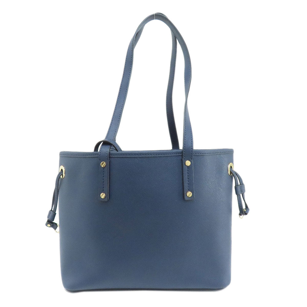 MICHAEL KORS Tote Bag PVC Navy logo Women Used Authentic