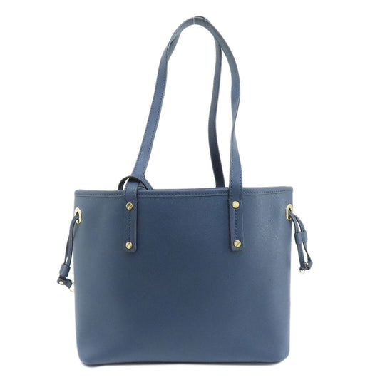 MICHAEL KORS Tote Bag PVC Navy logo Women Used Authentic