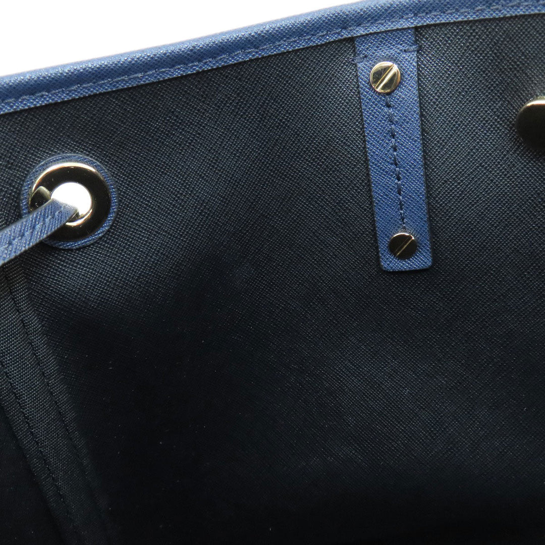 MICHAEL KORS Tote Bag PVC Navy logo Women Used Authentic