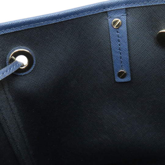 MICHAEL KORS Tote Bag PVC Navy logo Women Used Authentic