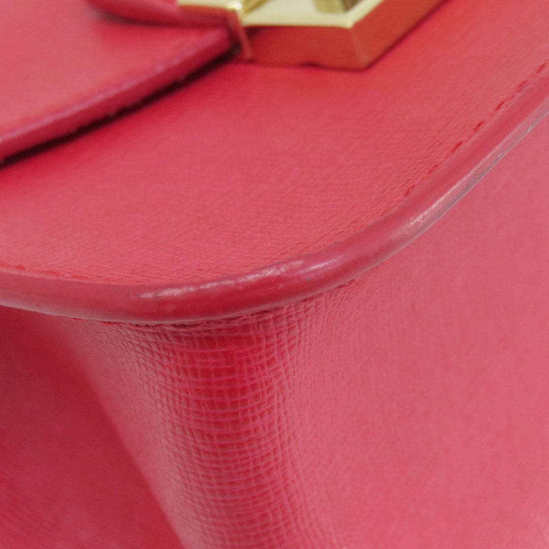 Furla Shoulder Bag leather Red metropolis Women Used Authentic