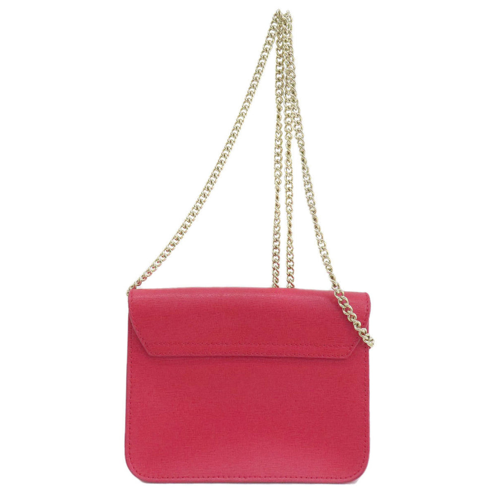 Furla Shoulder Bag leather Red metropolis Women Used Authentic