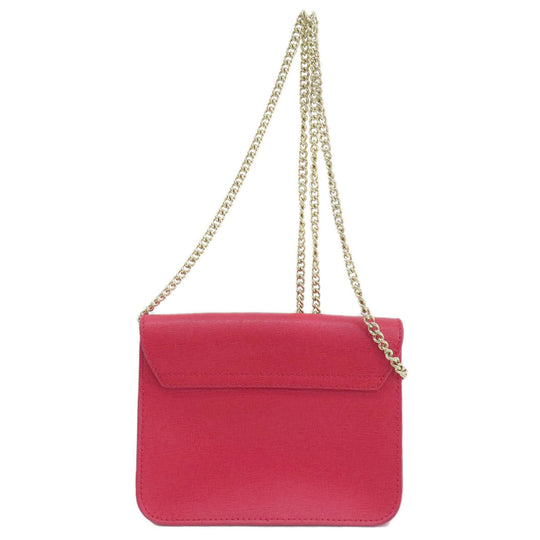 Furla Shoulder Bag leather Red metropolis Women Used Authentic