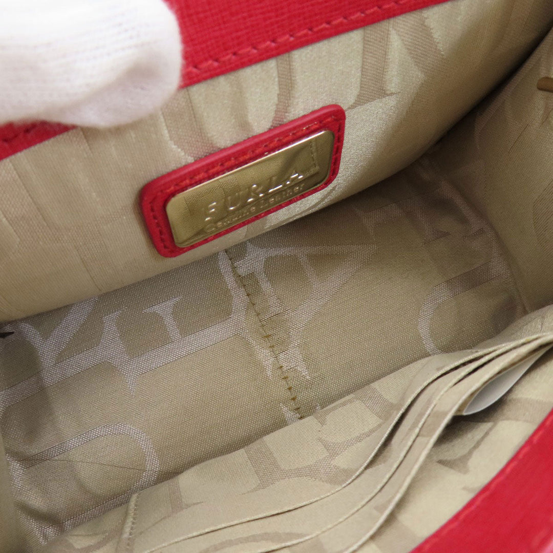 Furla Shoulder Bag leather Red metropolis Women Used Authentic