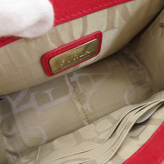 Furla Shoulder Bag leather Red metropolis Women Used Authentic