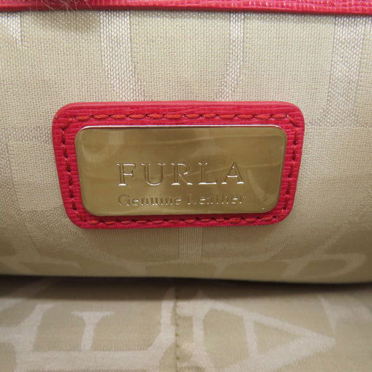 Furla Shoulder Bag leather Red metropolis Women Used Authentic