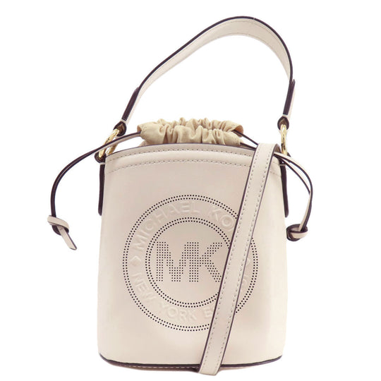 MICHAEL KORS Shoulder Bag leather white 2WAY Women Used Authentic