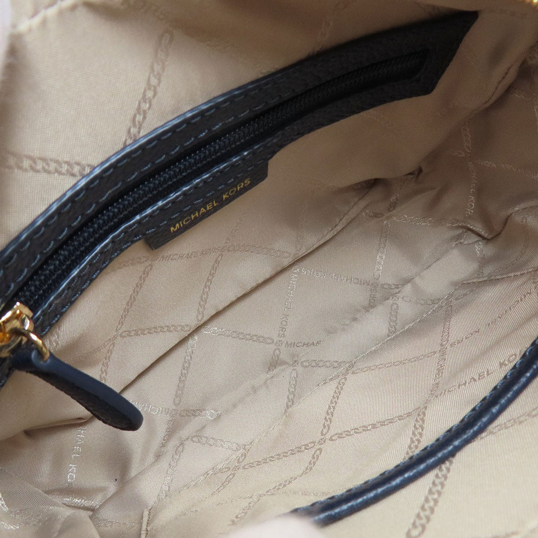 MICHAEL KORS Shoulder Bag leather Navy ChainShoulder Women Used Authentic