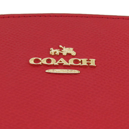 COACH Handbag F36637 leather Red logo 2WAY Women Used Authentic